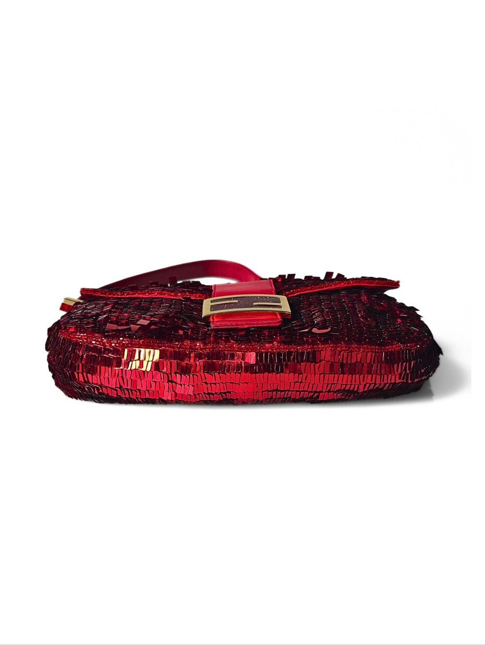 **SOLD**Fendi Baguette Vintage Ruby Red Sequins Red Version of ASO SATC - Picture 13 of 17